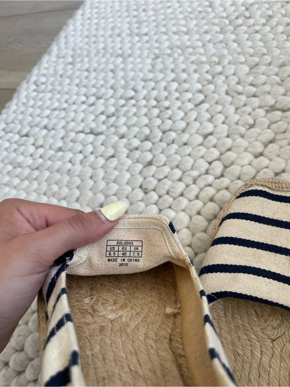 SOLUDOS Striped Canvas Espadrilles - Navy and Cream